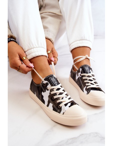 Women's Material Sneakers Camo BIG STAR JJ274237 White-Gray