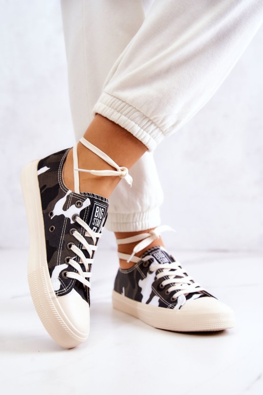 Women's Material Sneakers Camo BIG STAR JJ274237 White-Gray