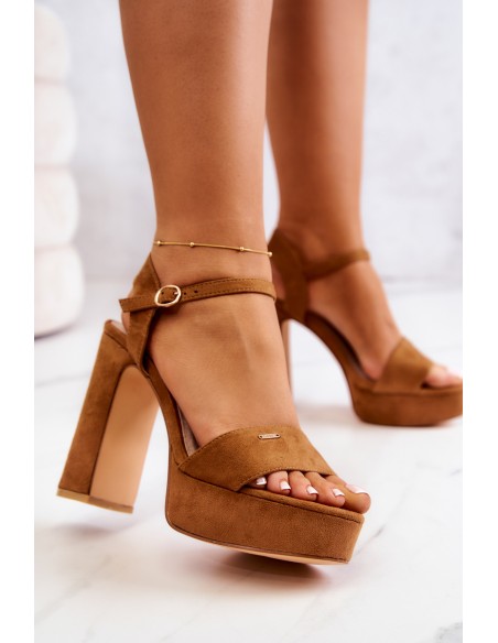 Suede Sandals On A Bar Big Star JJ274530 Brown