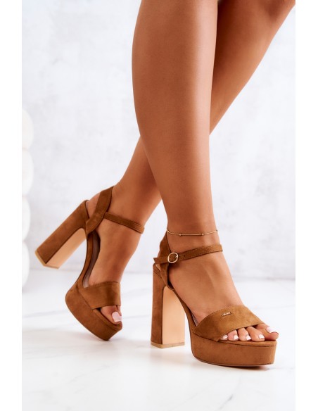 Suede Sandals On A Bar Big Star JJ274530 Brown