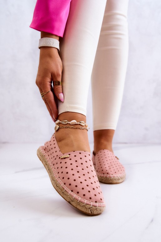 Women's Espadrilles With Polka Dots Big Star JJ274869 Pink