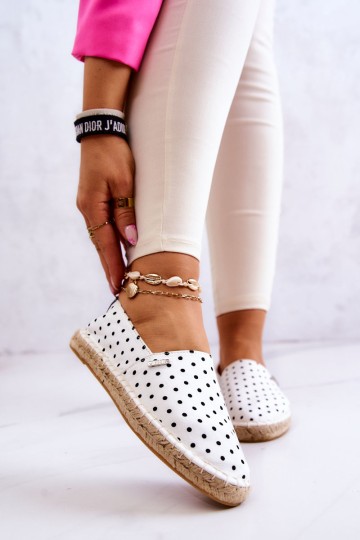 Women's Espadrilles With Polka Dots Big Star JJ274870 White 2