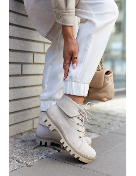 Suede Trapper Boots Tiered Light gray Dalles