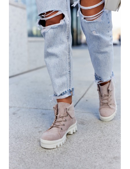 Suede Trapper Boots Tiered Light purple Dalles