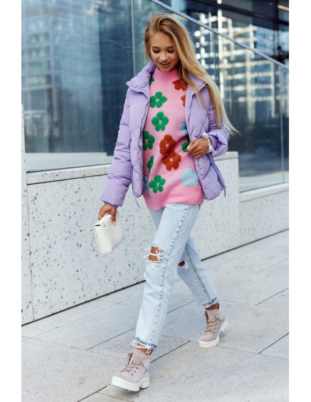 Suede Trapper Boots Tiered Light purple Dalles