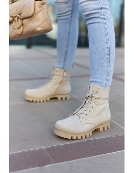 Suede Trappers With Stitching Light Grey Layden