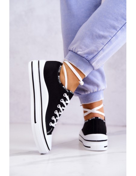 Women's Tied Sneakers Black Menifee