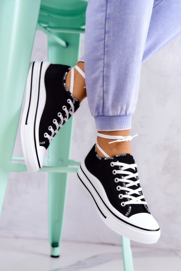 Women's Tied Sneakers Black Menifee 2