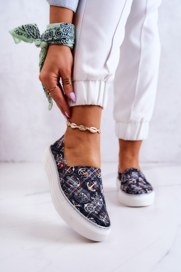 Women's Sneakers Slip On Memory Foam Big Star JJ276012 Black