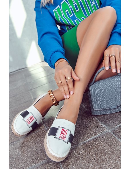 Moteriškos įspiriamos Espadrilės Big Star JJ274964 Baltos ir tamsiai mėlynos spalvos