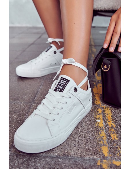 Leather Sneakers Big Star JJ274211 White and Black