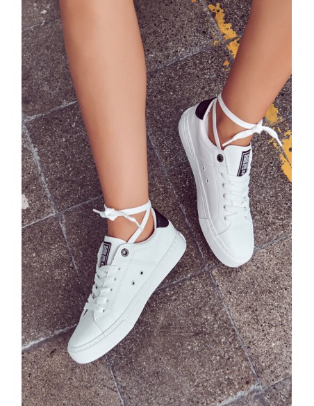 Leather Sneakers Big Star JJ274211 White and Black