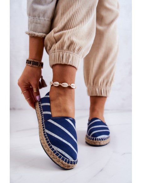 Moteriškos klasikinės espadrilės Big Star JJ274960 Tamsiai mėlynos spalvos