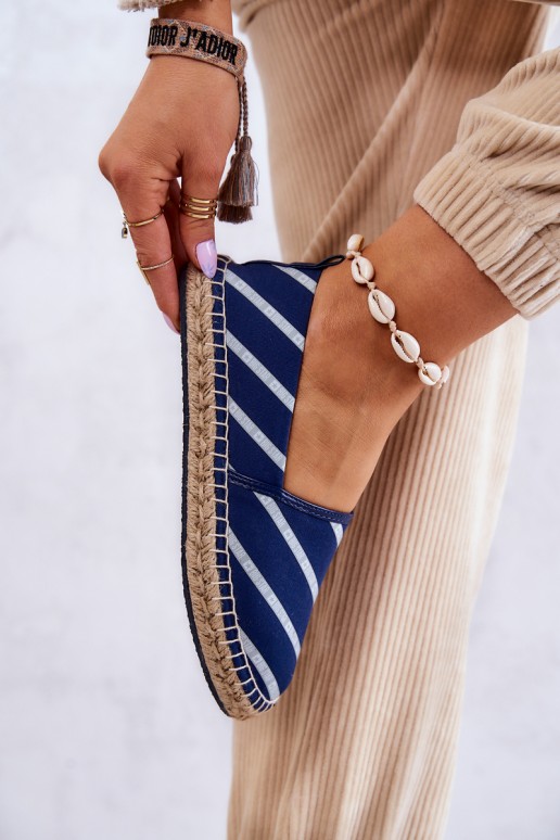 Moteriškos klasikinės espadrilės Big Star JJ274960 Tamsiai mėlynos spalvos