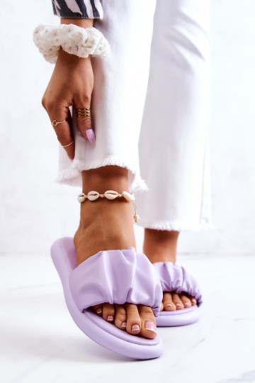 Moteriškos klasikinės purpurinės šlepetės 2