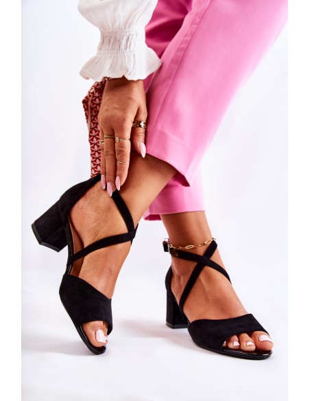 Women's Sandals On High Heel Sergio Leone SK825 Black