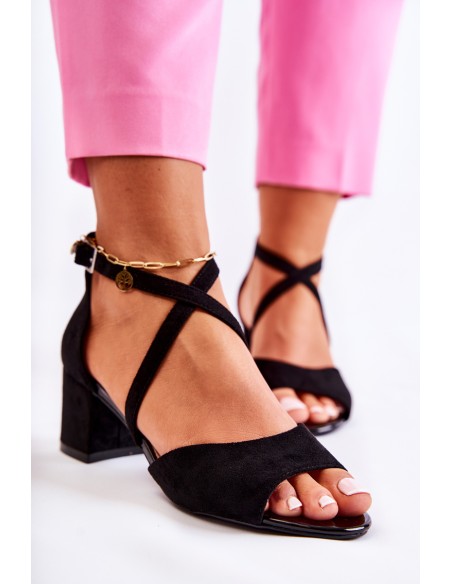 Women's Sandals On High Heel Sergio Leone SK825 Black