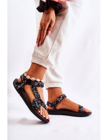 Moteriški Velcro sandalai, juodi Venna