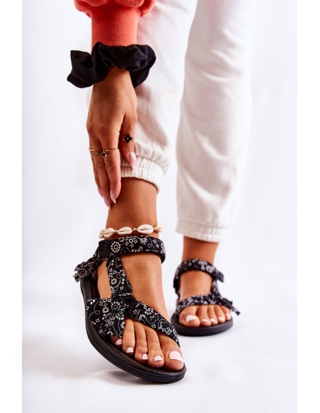 Women's Velcro Sandals Black Venna