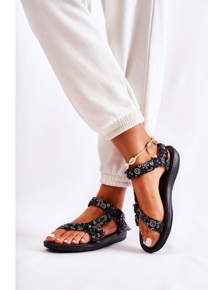 Women's Velcro Sandals Black Venna