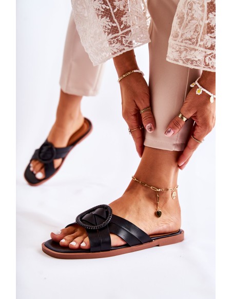Women's Fashionable Slippers Black Sansa