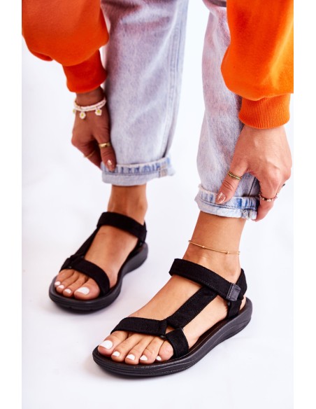 Women's Suede Sports Sandals Black Harris