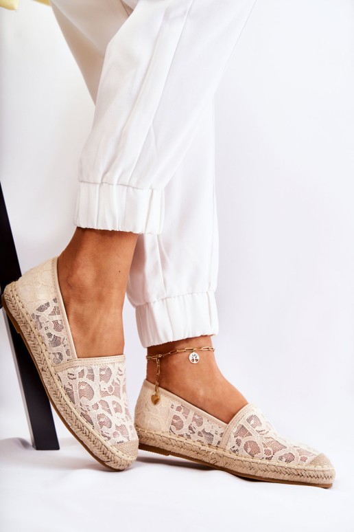 Classic Women's Espadrilles Openwork Beige Catris