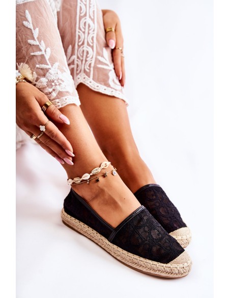 Classic Women's Espadrilles Openwork Black Catris