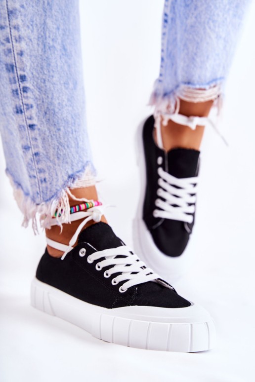 Women's Sneakers On The Platform Black Comes