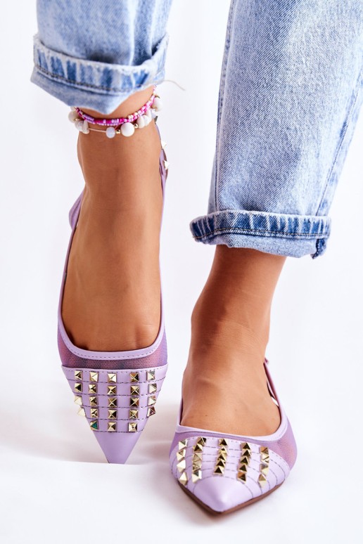 Women's Ballerinas With Studs Purple Kinley