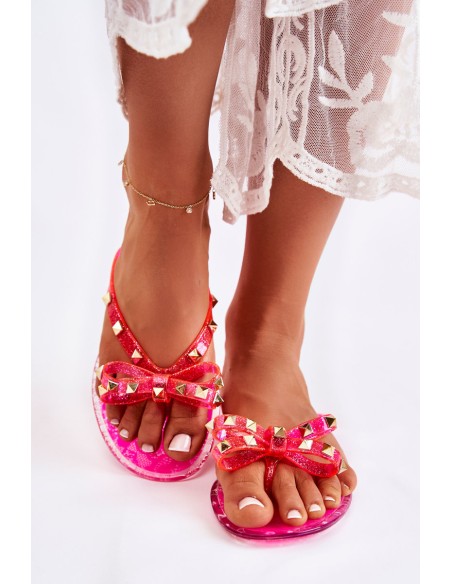 Women's Rubber Flip Flops Pink Monise