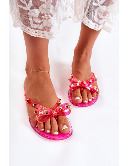 Women's Rubber Flip Flops Pink Monise