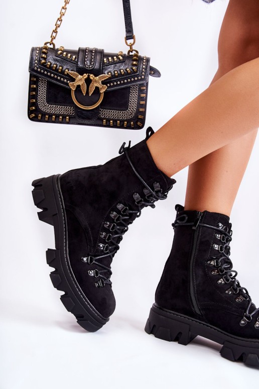 Šilti zomšiniai batai suvarstomi Juodi Pierro