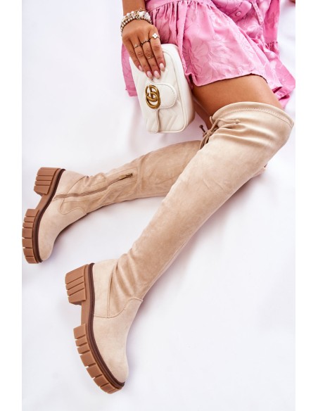 Moteriški zomšiniai batai šviesiai smėlio spalvos Cheera