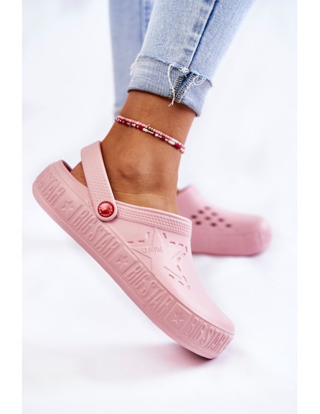 Moteriškos lengvos šlepetės kurpės Big Star II275008 Rožinės spalvos