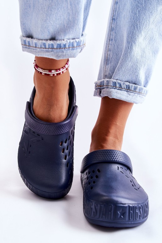 Moteriškos lengvos šlepetės kurpės Big Star II275002 Navy