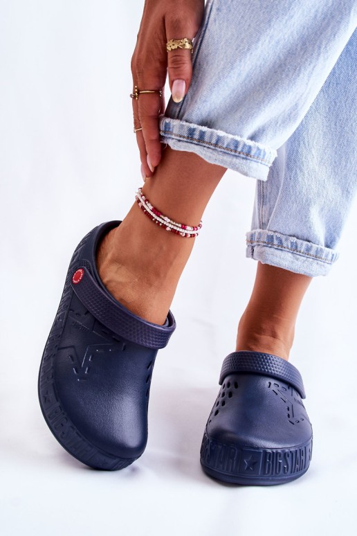 Moteriškos lengvos šlepetės kurpės Big Star II275002 Navy