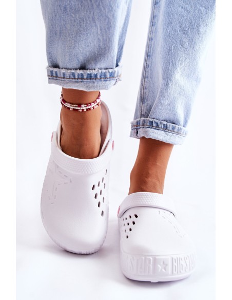 Moteriškos lengvos šlepetės kurpės Big Star II275003 Baltos