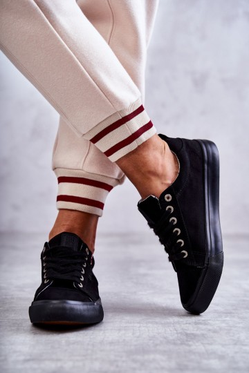 Women's Low Material Sneakers Big Star KK274004 Black 2