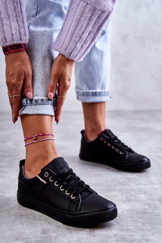 Women's Low Leather Sneakers Big Star KK274006 Black