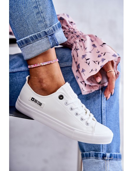 Women's Low Leather Sneakers Big Star KK274010 White