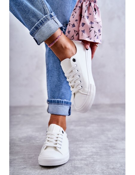 Women's Low Leather Sneakers Big Star KK274010 White