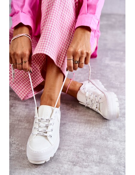 Fashionable Lacquered Sneakers Big Star KK274045 White