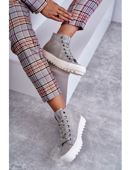 Women's Sneakers Big Star High Warm Grey EE274114