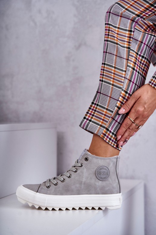 Women's Sneakers Big Star High Warm Grey EE274114