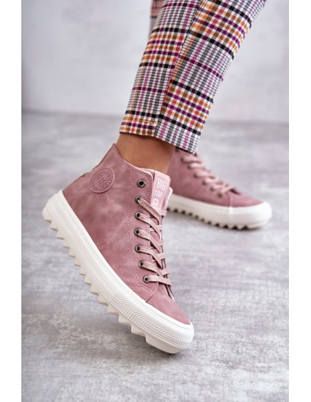 Women's Sneakers Big Star High Warm Pink EE274113