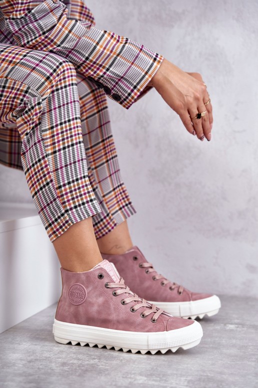 Women's Sneakers Big Star High Warm Pink EE274113