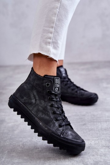 Women's Sneakers Big Star High Warm Black GG274069 2