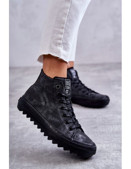 Women's Sneakers Big Star High Warm Black GG274069