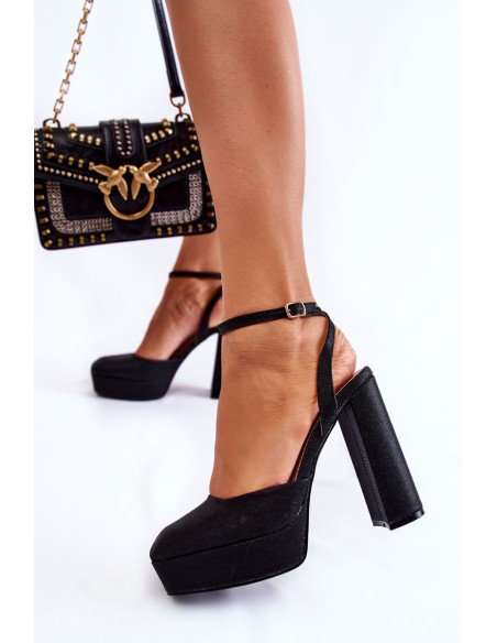 Women's Sandals Glitter On a Heel black Rosel